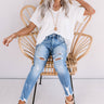 Total Smoke Show Knit Shift Top in White Image - 1