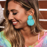Cayman Crushing Beaded Earring in Turquoise Image - 1