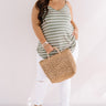 Cali Coast Stripe Shift Tank In Sage Curves Image - 1