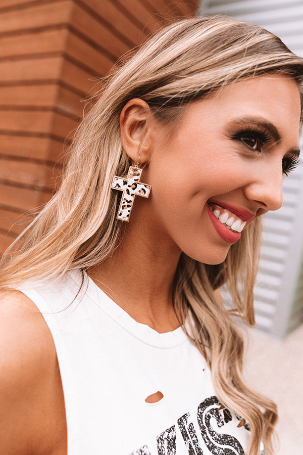 Faithfully Yours Leopard Earrings