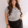 London And Lattes Leopard Button Up Top In Stone Curves Image - 1
