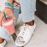 The Ellie Snake Print Sneaker In Ivory Image - 1