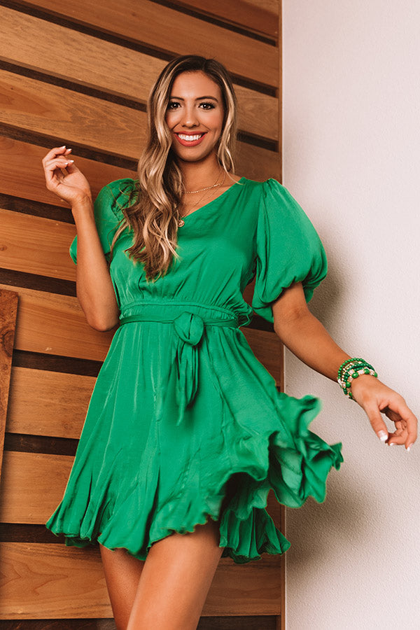 Tuscan Twirls Dress In Emerald