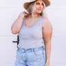 Best Coast Henley Bodysuit In Grey Curves Image - 1
