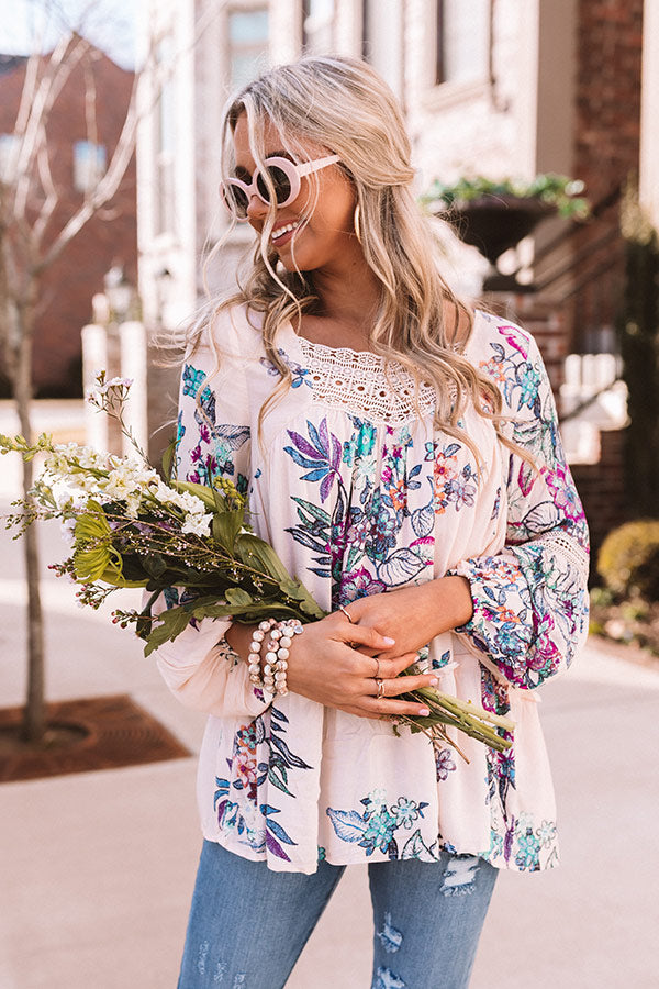Floral Spell Shift Top In Peach Image - 1