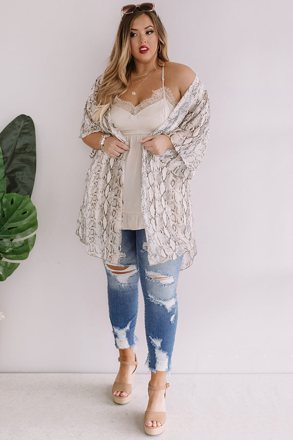 Island Obsession Lace Shift Tank In Champagne Curves Image - 2