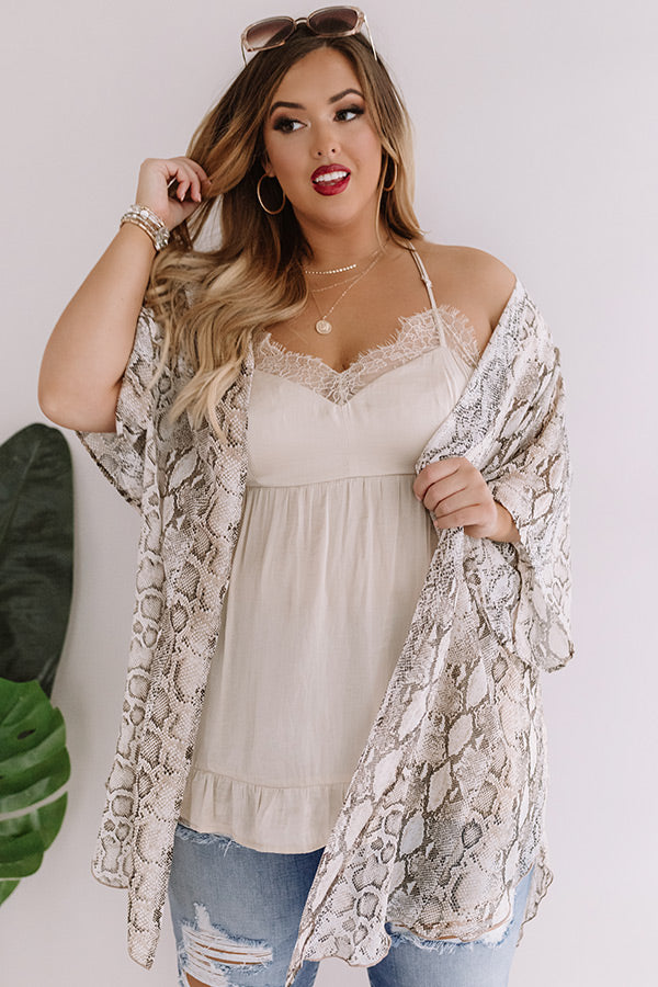 Island Obsession Lace Shift Tank In Champagne Curves Image - 1