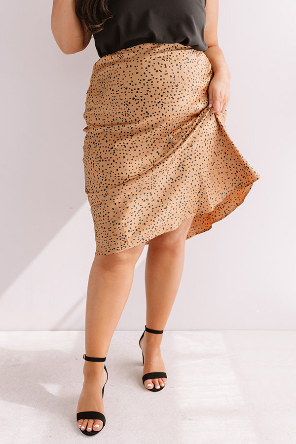 Flirty Fling Cheetah Print Midi Skirt In Camel Curves Image - 2