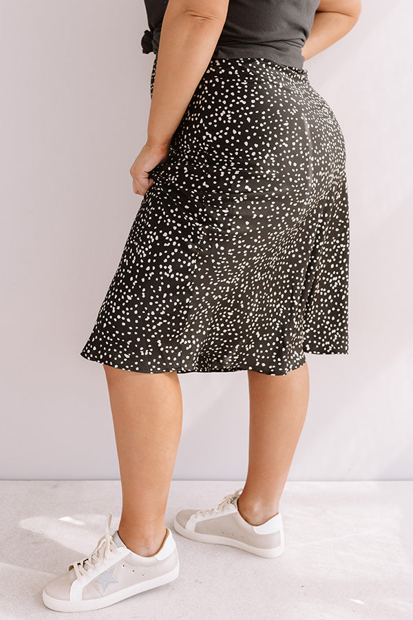 Flirty Fling Cheetah Print Midi Skirt In Black Curves Image - 4