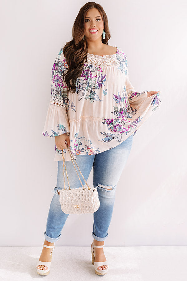 Floral Spell Shift Top In Peach Curves Image - 2