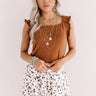 Feeling Fantastic Ruffle Shift Tank in Chocolate Image - 1