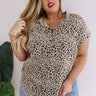 London And Lattes Leopard Button Up Top In Iced Latte Curves Image - 1