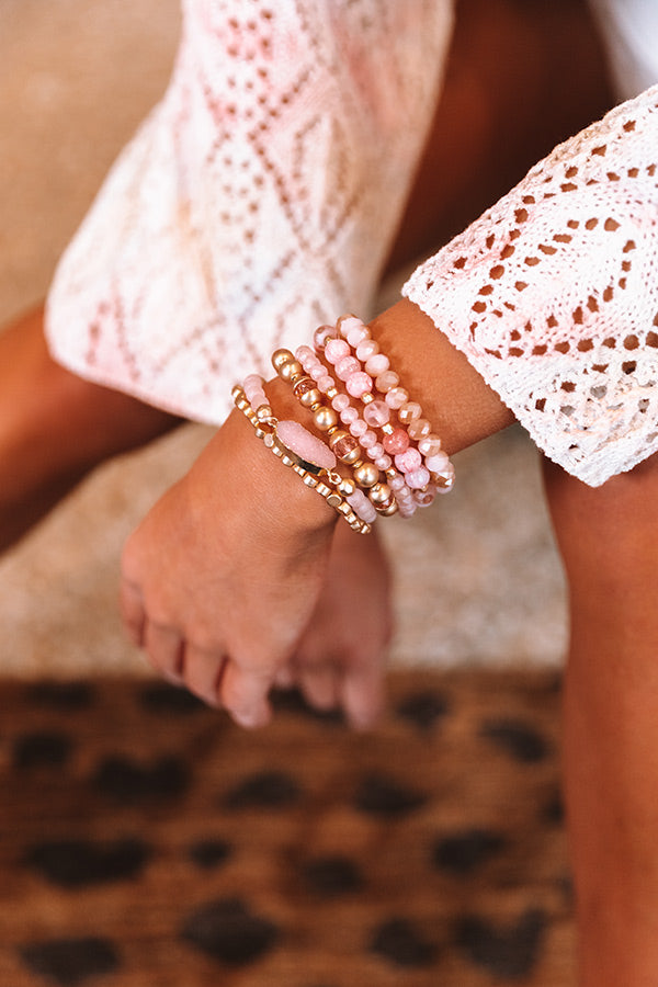 Broadway Beautiful Bracelet Set In Pink