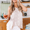 Seriously Outgoing Polka Dot Tank In Iced Latte Image - 1
