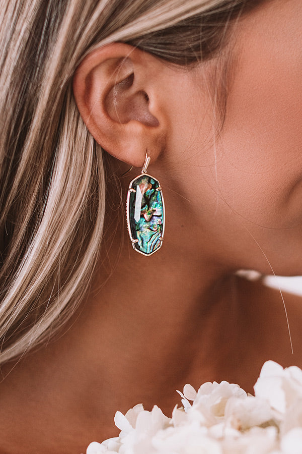 Kendra Scott Faceted Elle Gold Drop Earrings in Abalone Image - 2
