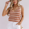 Beachy Boardwalk Knit Tank In Latte Image - 1