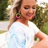 On Tiki Time Beaded Earrings In Lime Punch Image - 1