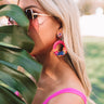 On Tiki Time Beaded Earrings In Hot Pink Image - 1