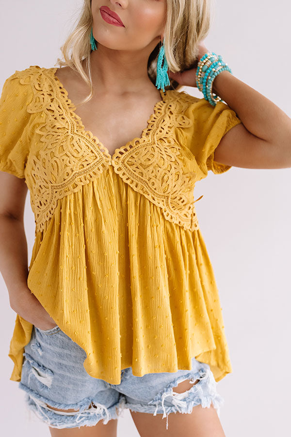 Here's To Happiness Babydoll Top In Marigold Image - 1