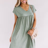 Dunes And Daydreams Babydoll Dress In Sage Image - 1