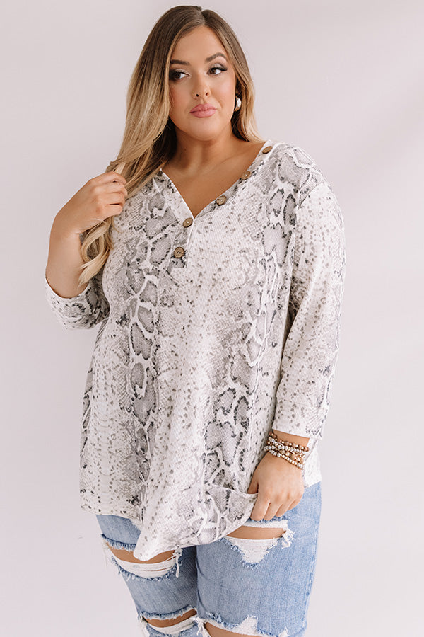 Keep An Eye On Me Snake Print Top Curves Image - 2