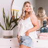 Broadway Beautiful Ruffle Tank In Cream Curves Image - 1