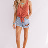 Meet Me In Sonoma Front Tie Tank In Rust Image - 1
