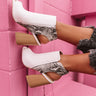The Lexington Peep Toe Bootie In White Image - 1