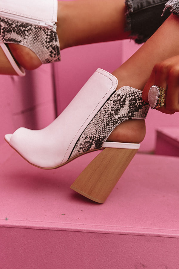 The Lexington Peep Toe Bootie In White Image - 3