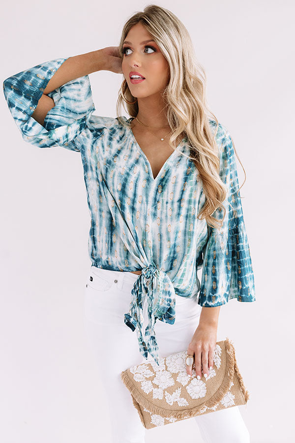Santorini Sea Tie Dye Top Image - 2