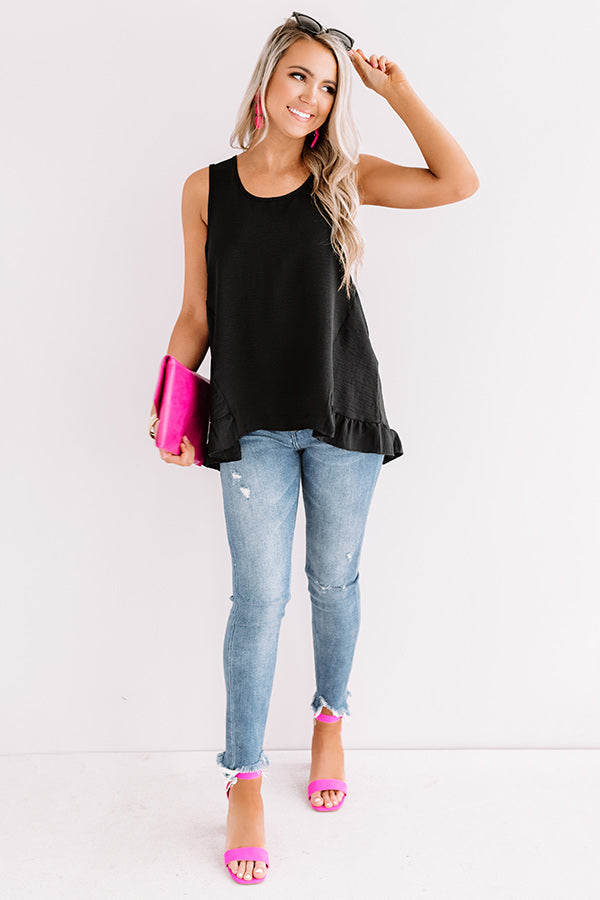 Talk of Tulum Shift Top in Black Image - 1