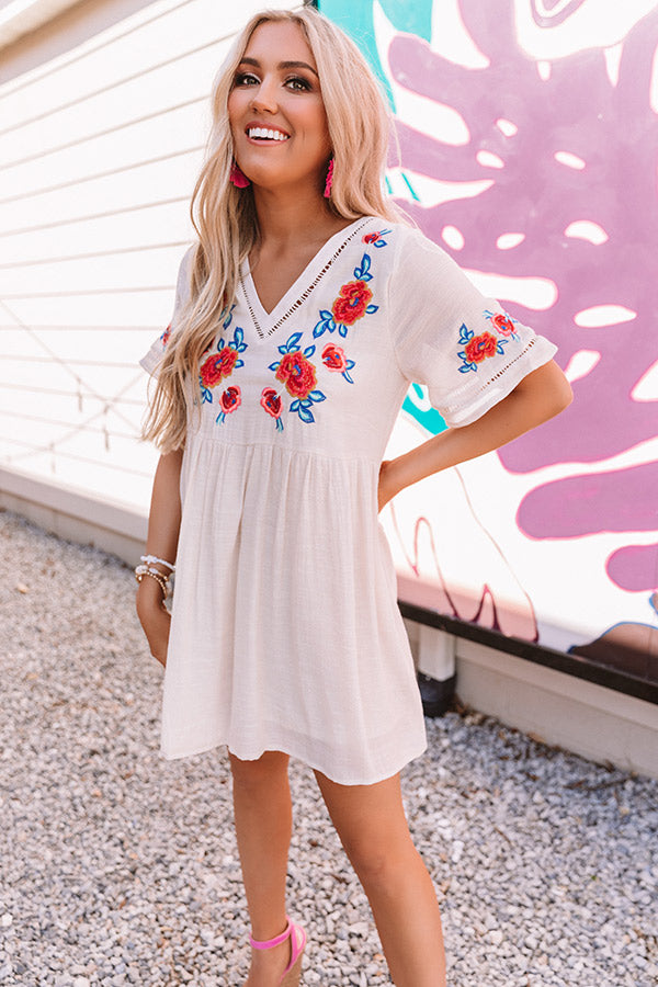 Here And Luau Embroidered Shift Dress Image - 1