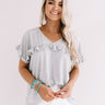 Sippin' In St. Thomas Shift Top In Grey Image - 1