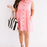 Text You Later Shift Dress In Pink Curves Image - 1