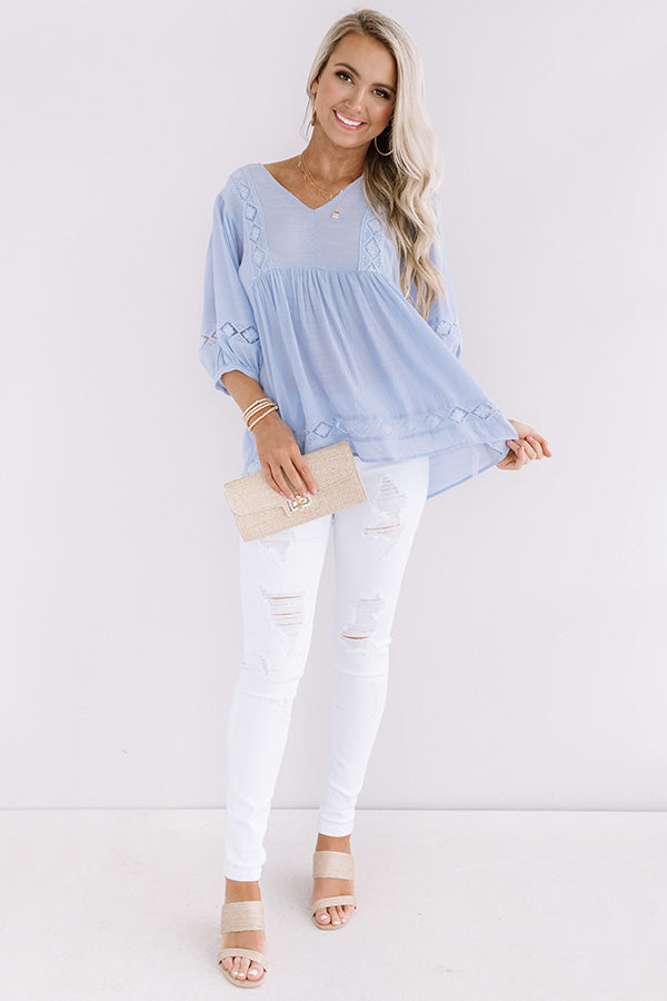 Exciting Sights Babydoll Top In Periwinkle Image - 2