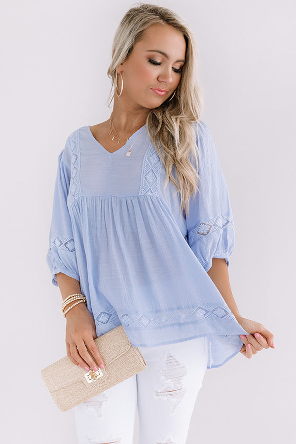 Exciting Sights Babydoll Top In Periwinkle Image - 1