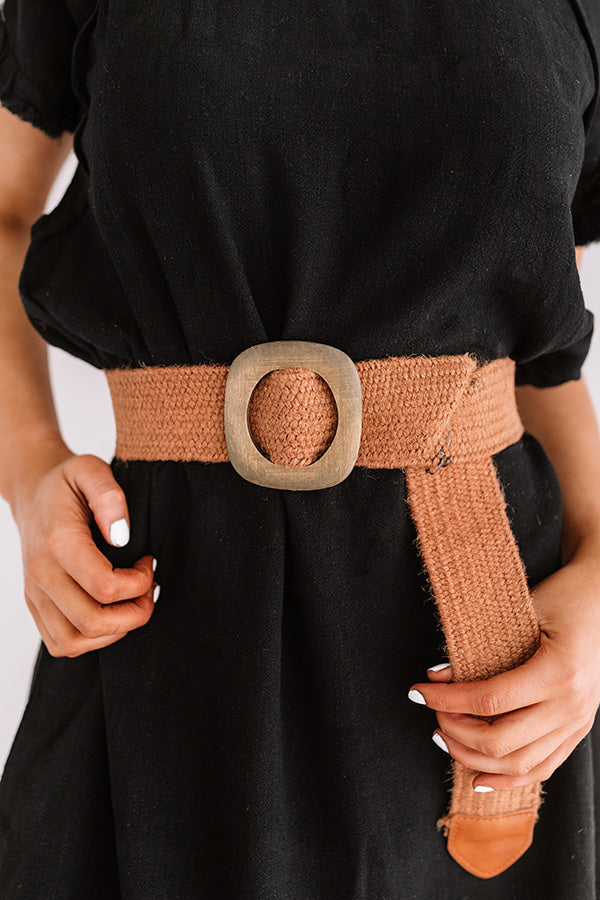Chic Showstopper Woven Belt In Maple