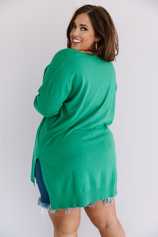 Napa Chill Shift Sweater in Kelly Green Curves Image - 5