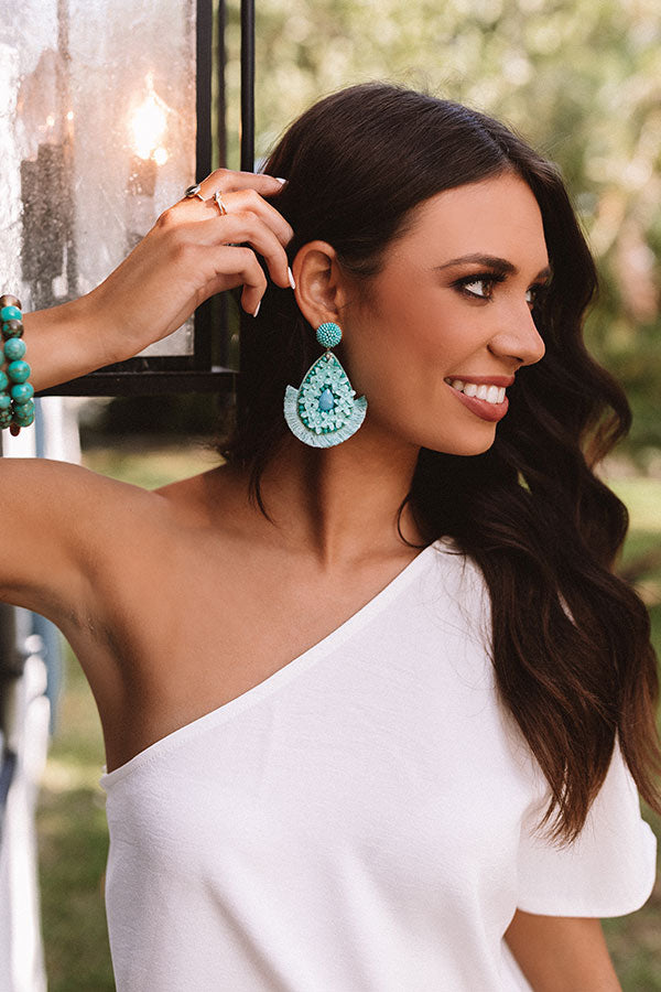 Treasure Of Tulum Earrings In Aqua