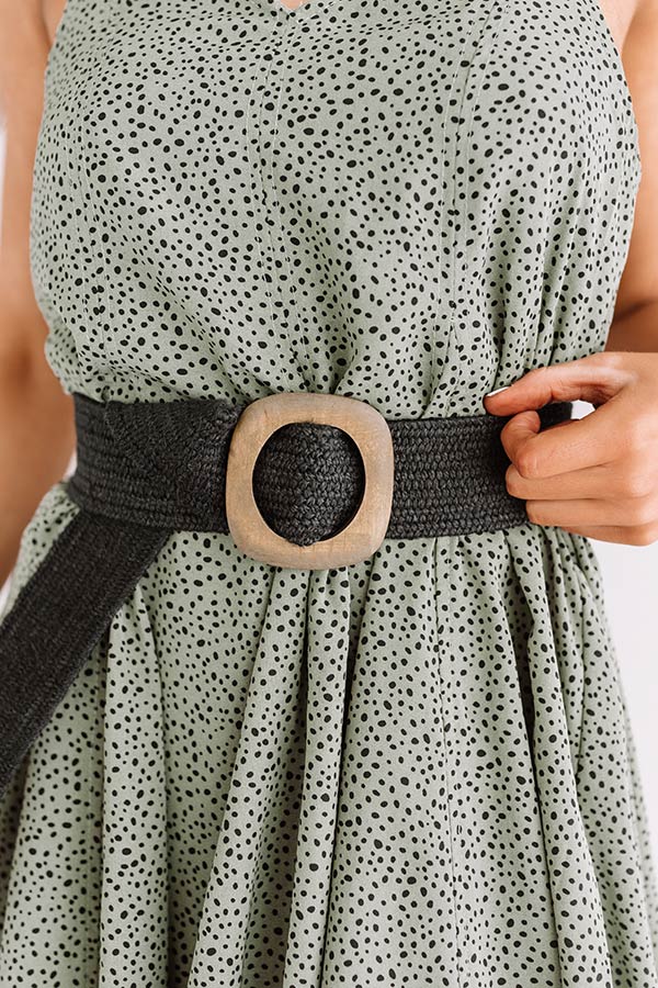 Chic Showstopper Woven Belt In Black