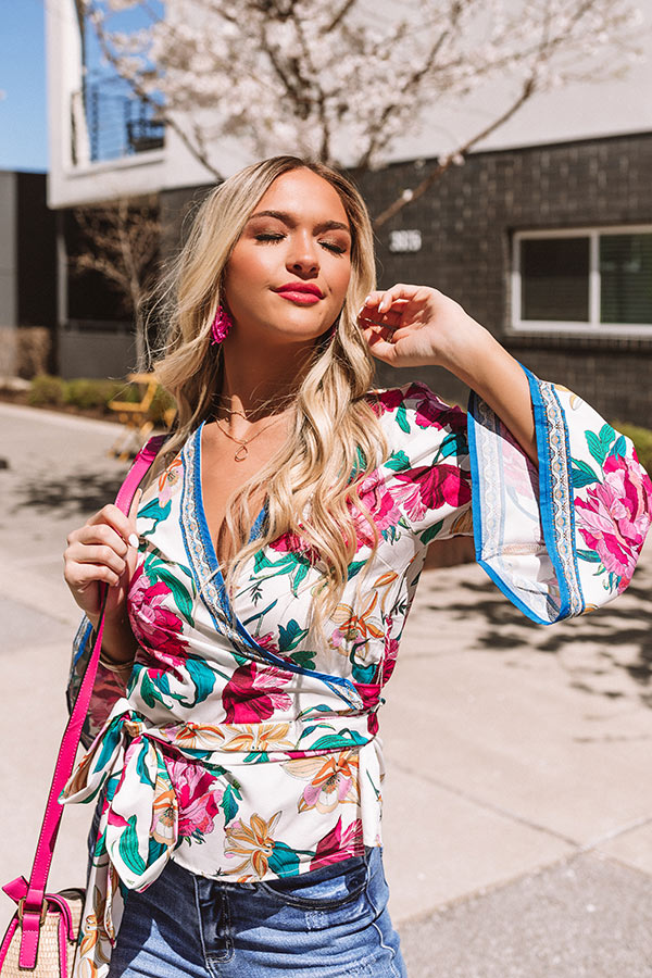 Floral Rush Wrap Top