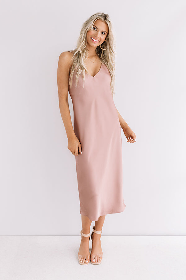 Glam Expectations Satin Midi in Rustic Rose Image - 1