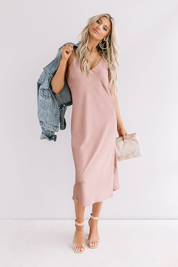 Glam Expectations Satin Midi in Rustic Rose Image - 2