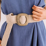 Chic Showstopper Woven Belt In Khaki Image - 1
