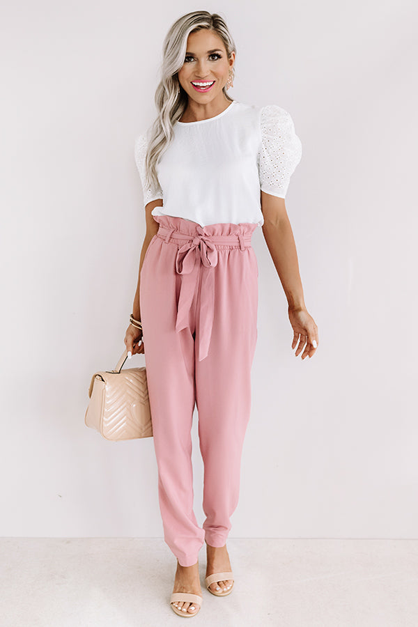 Style Session High Waist Trousers In Blush