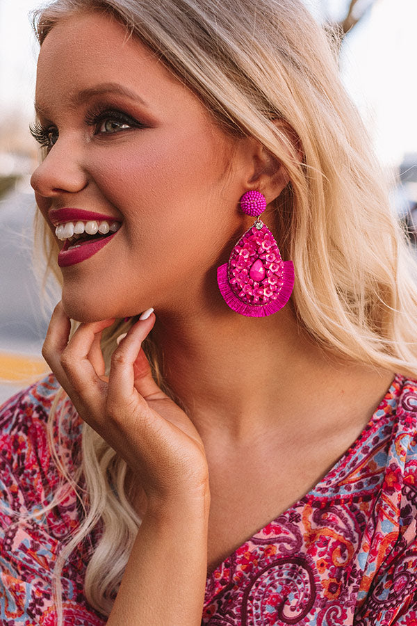 Treasure Of Tulum Earrings In Fuchsia