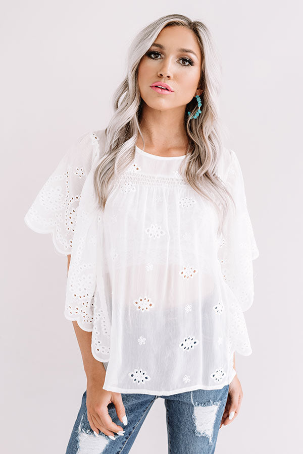 St. Barts Brunch Eyelet Shift Top Image - 2