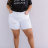 The Quest Midrise Shorts In White Curves Image - 1