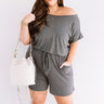 Hit Refresh Romper In Charcoal Curves Image - 1