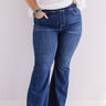The Elm High Waist Flare In Dark Wash Curves Image - 1